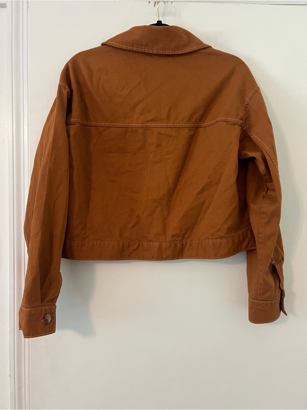 Old Navy Rust Brown Cropped Button-Front Jean Jacket size M (A236) - Picture 6 of 10
